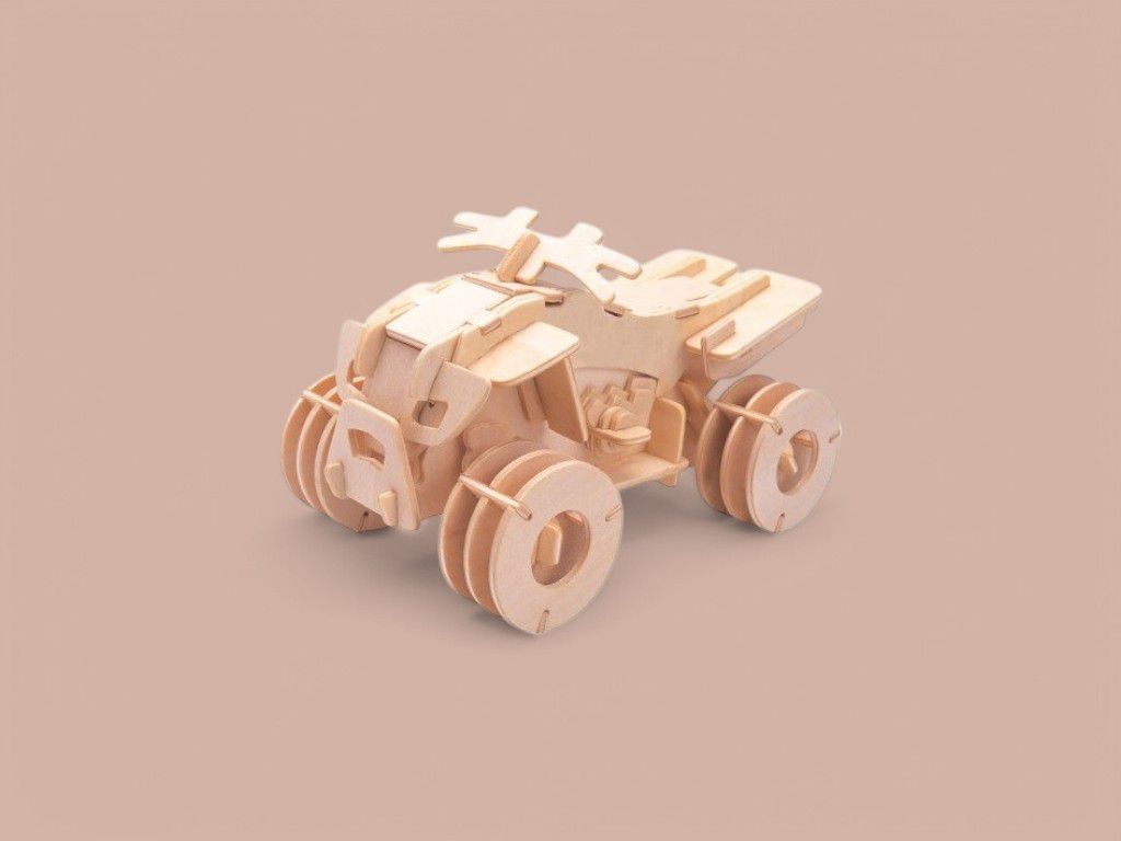 Laser Cut All Terrain Vehicle 3D Wood Model