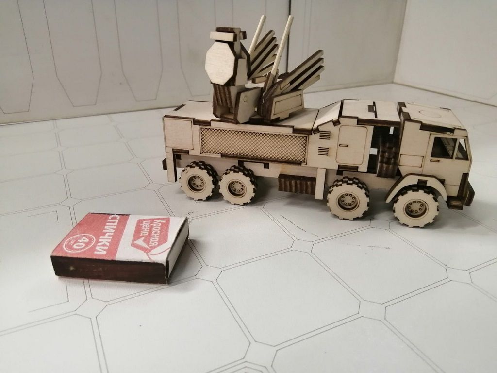 Laser Cut Pantsir Missile System 3D Wood Model