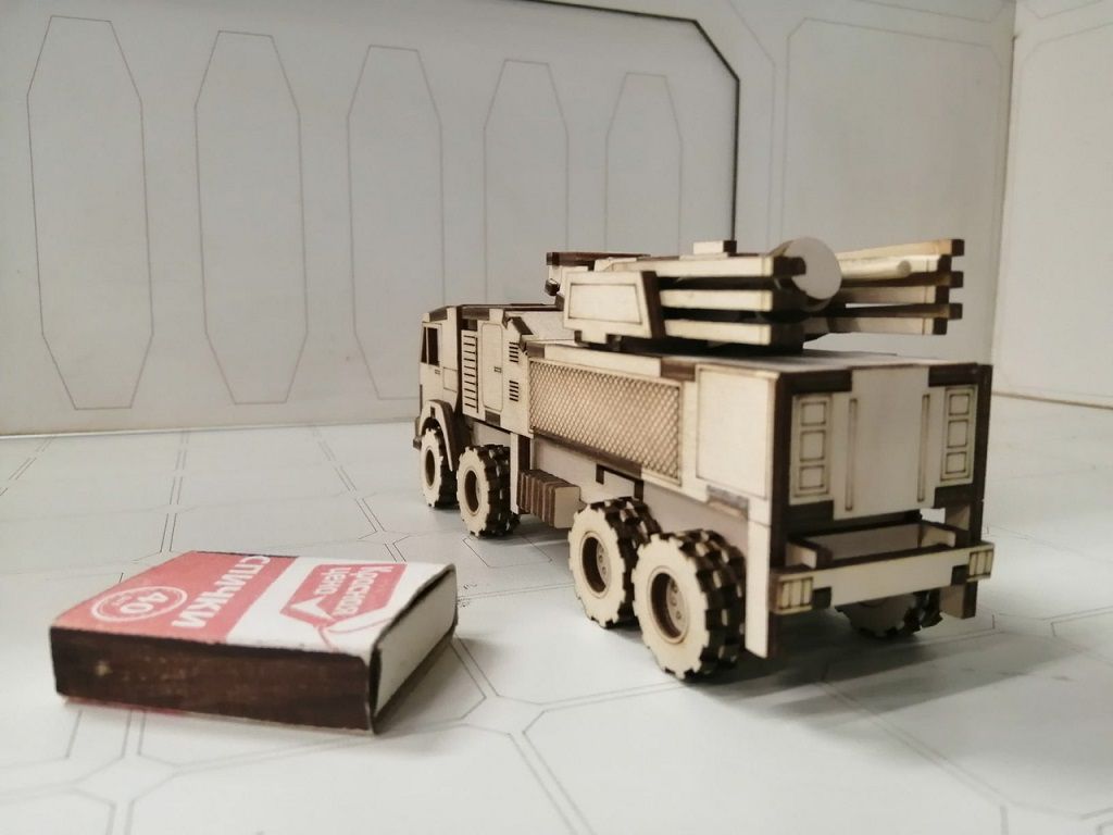 Laser Cut Pantsir Missile System 3D Wood Model