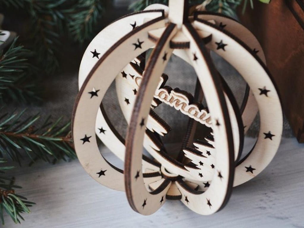 Laser Cut 3D Puzzle Christmas Tree Ornament