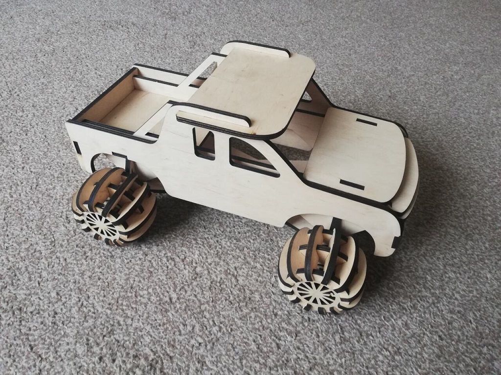 Laser Cut Toy Truck 3D Wood Model