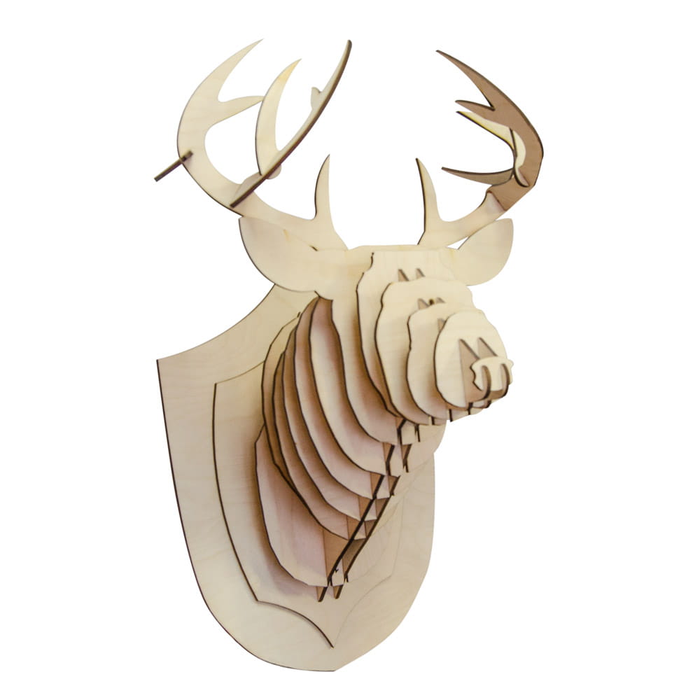 Laser Cut Deer Head Trophy Mount