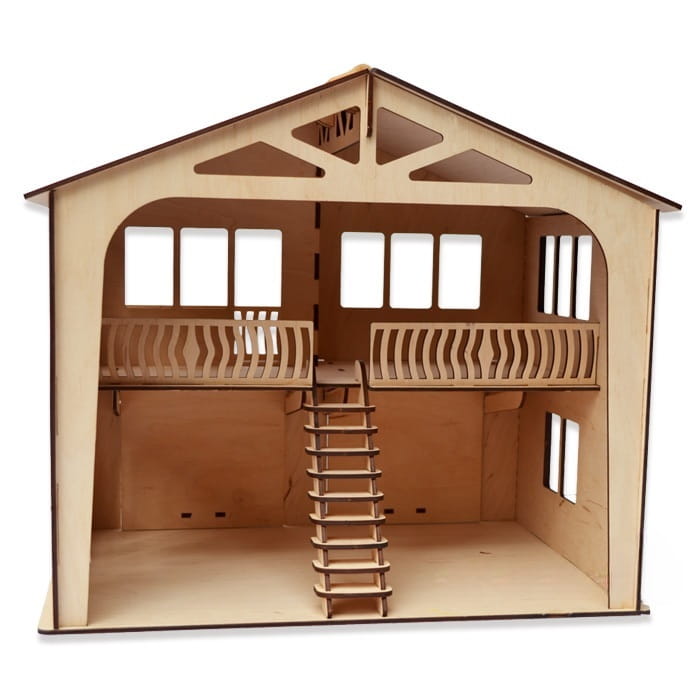 Laser Cut House Garage 3D Puzzle Wood Model