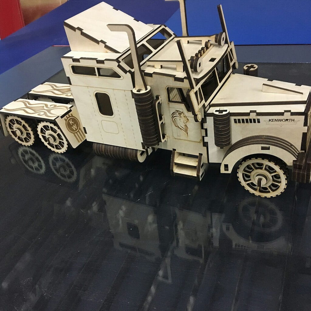 Laser Cut Kenworth W900s Truck 3D Wood Puzzle