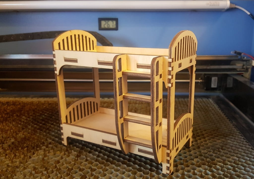 Laser Cut Miniature Dollhouse Bunk Bed
