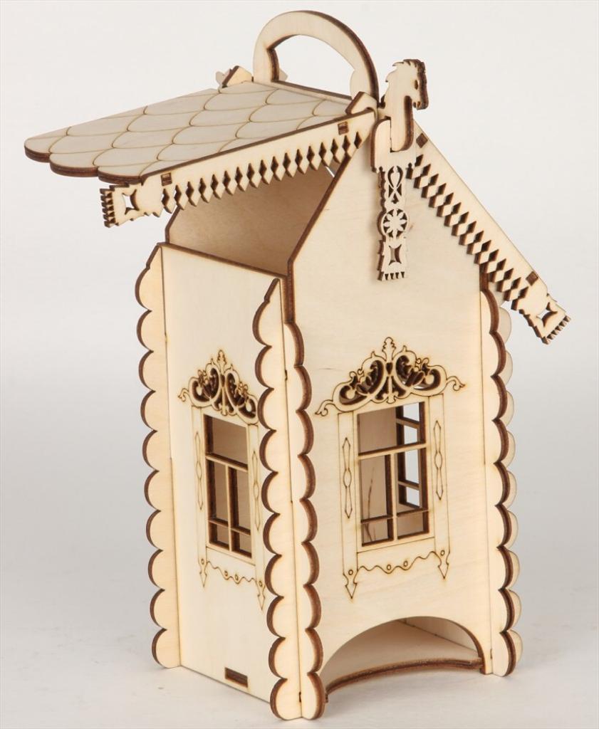 Laser Cut Tea Bag House With Horses