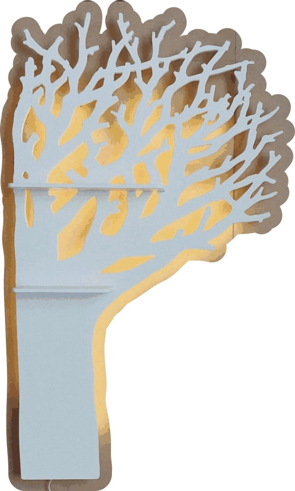 Laser Cut Tree Shaped Wall Shelf