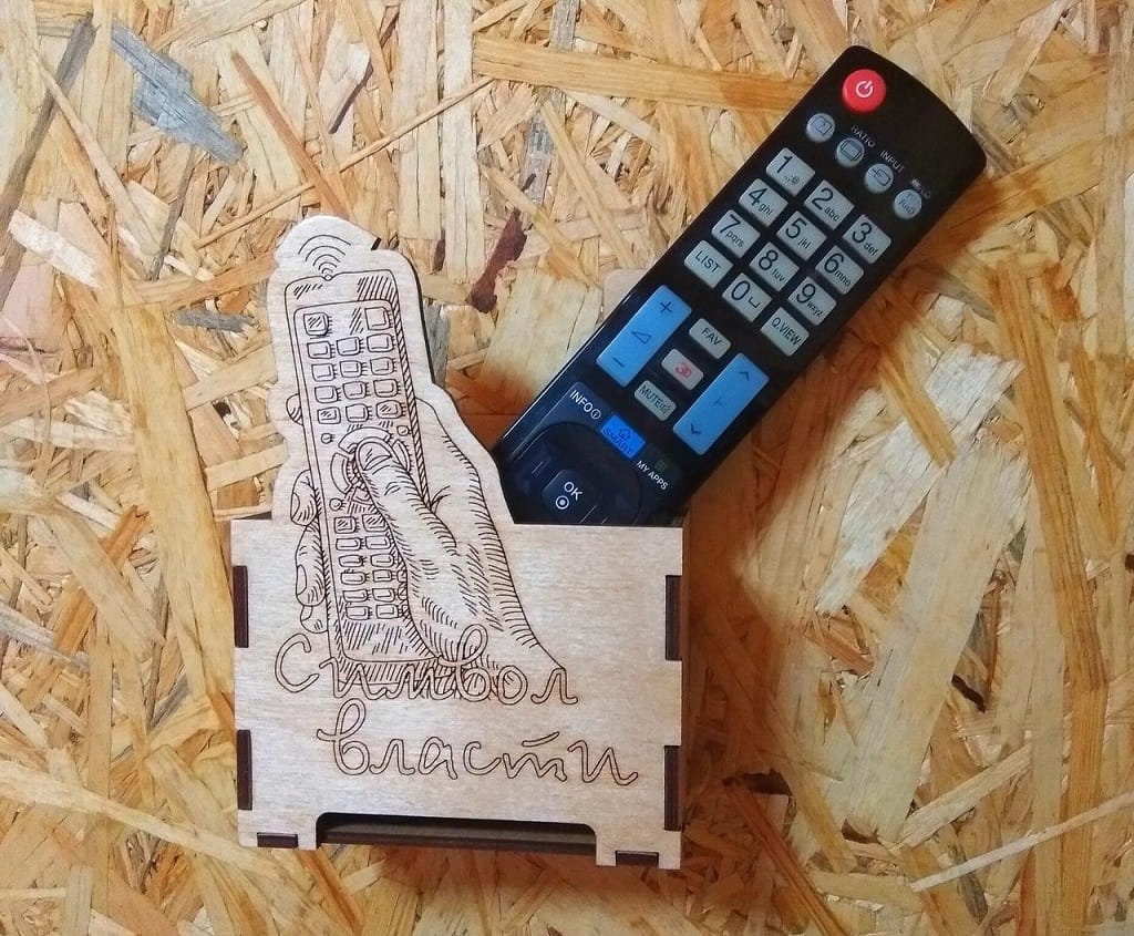 Laser Cut Wall Mounted Remote Control Holder