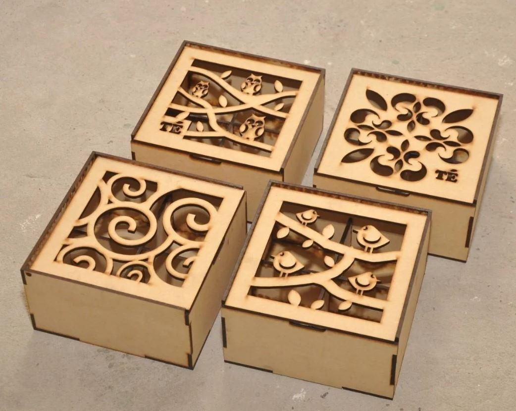 Laser Cut 4 Compartment Gift Boxes