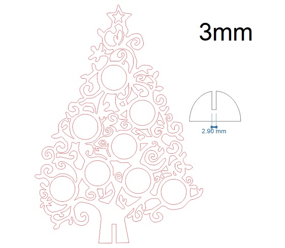Laser Cut Christmas Tree Ornament Display Stand