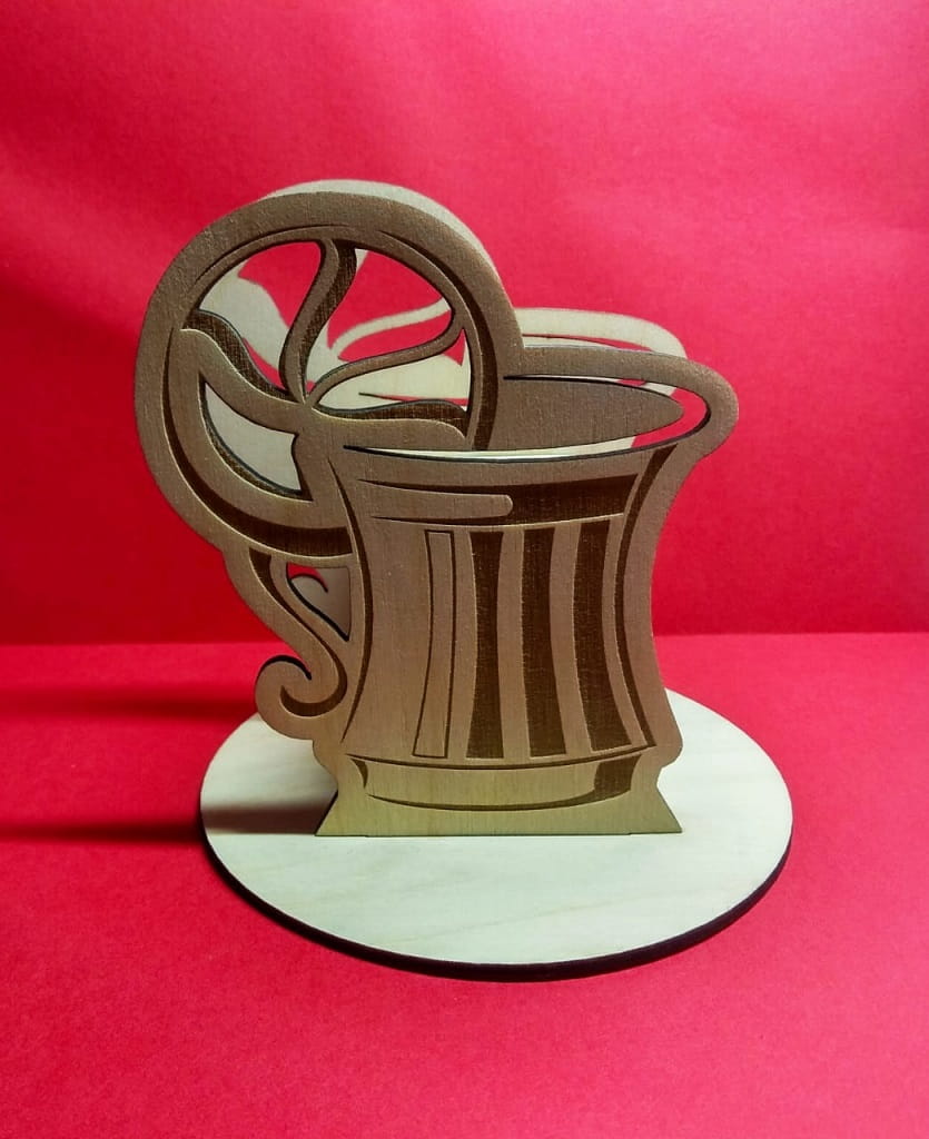 Laser Cut Cup Shape Card Holder