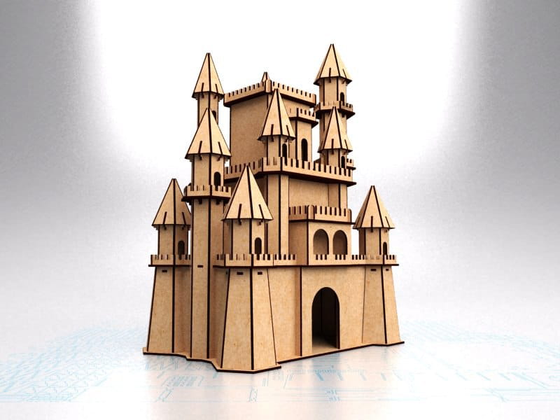 Laser Cut Disney Castle 3D Puzzle Wood Model