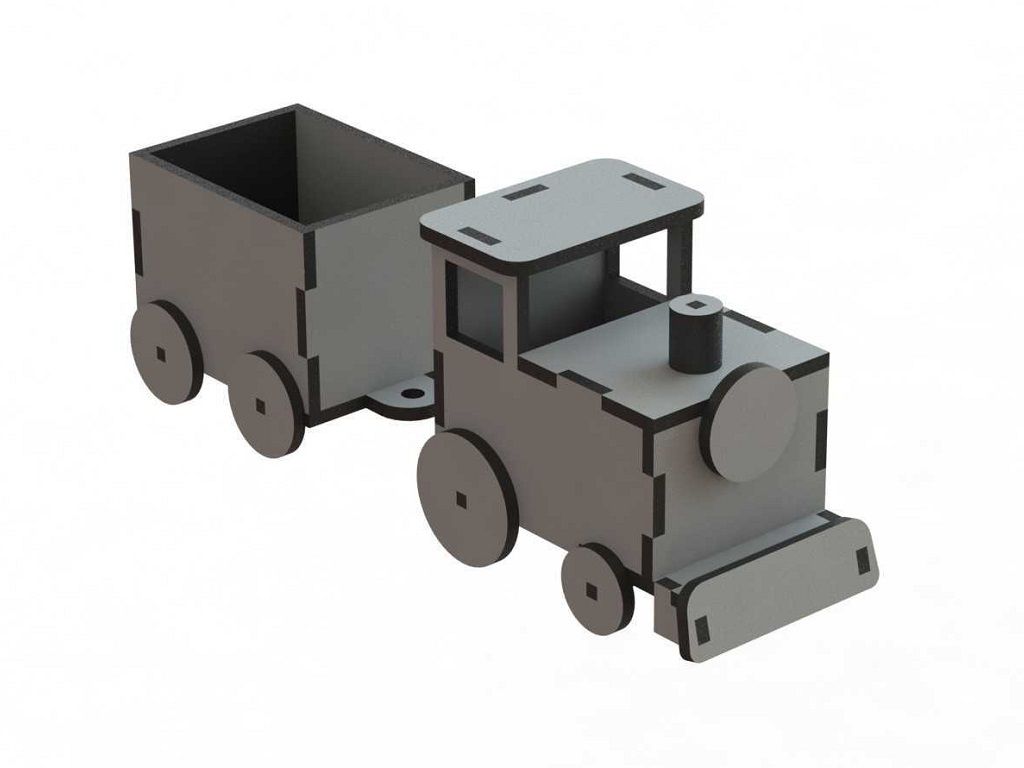 Laser Cut Train Toy 3D Wooden Model