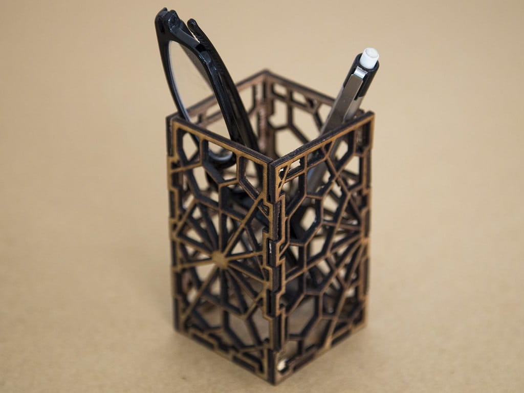 Laser Cut Geometric Pencil Holder