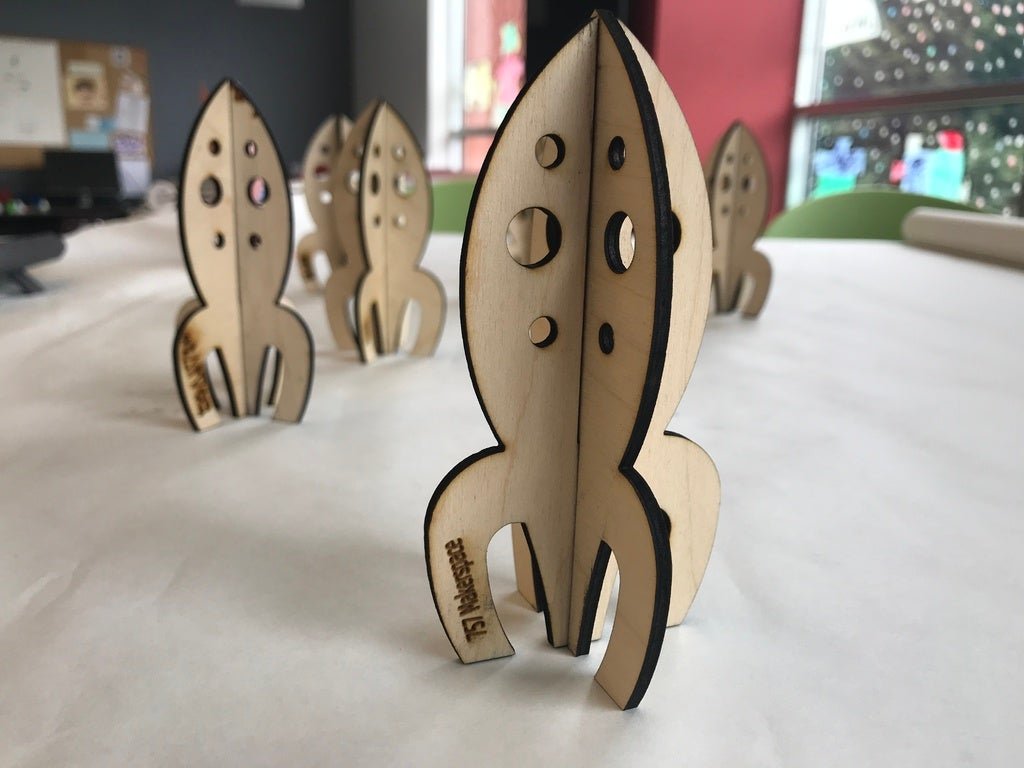 Laser Cut Miniature Wooden Space Shuttle