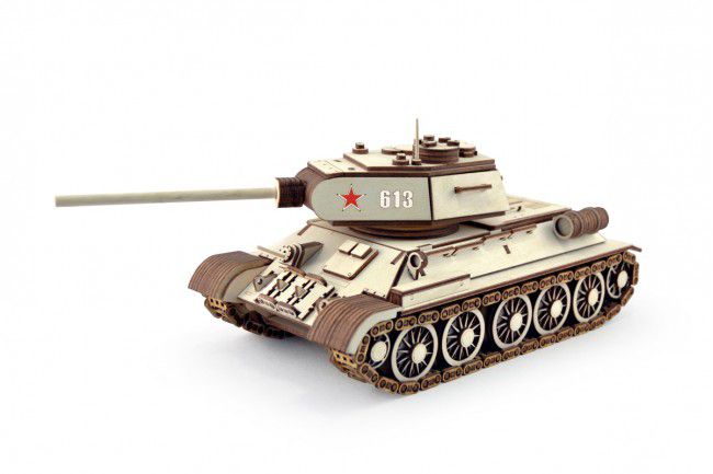 Laser Cut T-34 Tank Soviet Tank Wood Model Kit