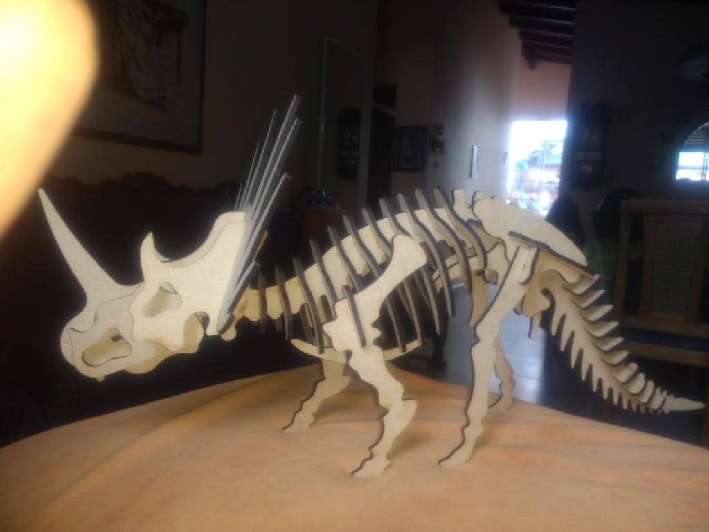 Laser Cut Styracosaurus 3D Puzzle Wood Model