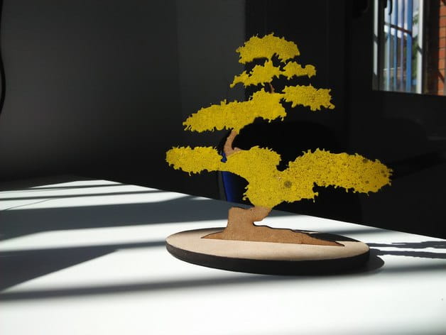 Laser Cut Wood Bonsai Tree Tabletop Decor