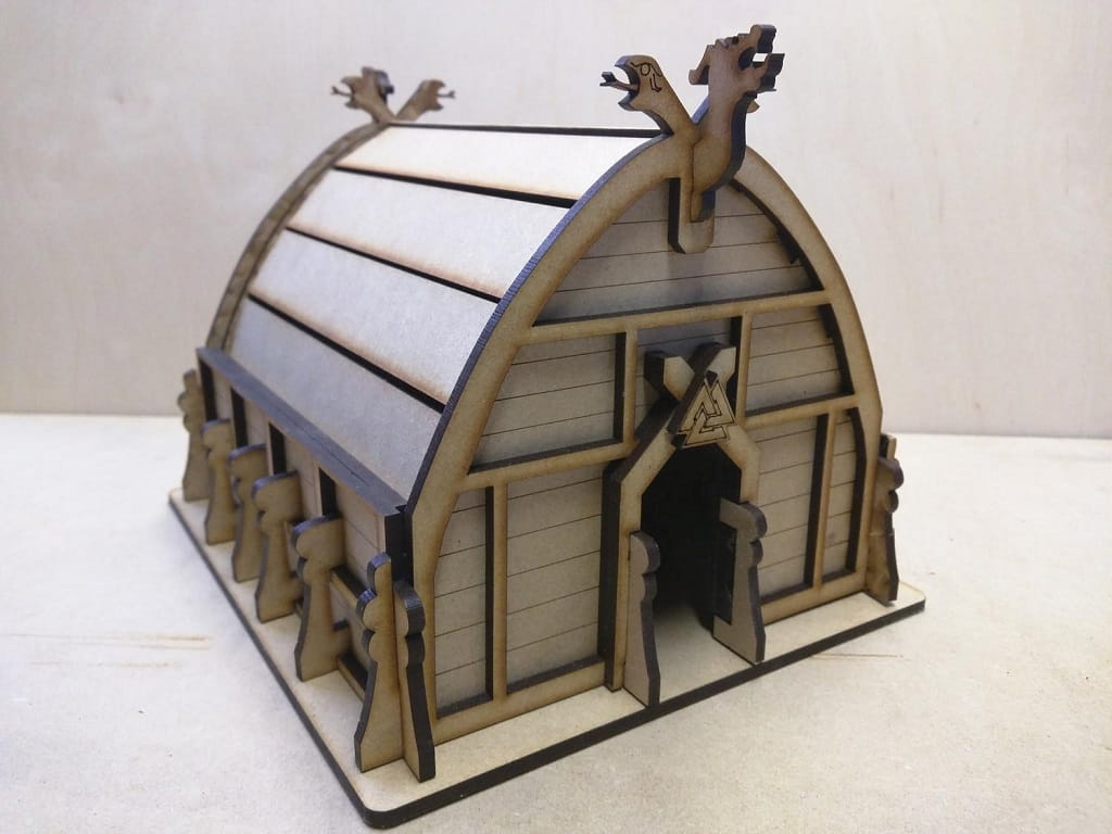 Laser Cut Wooden Viking House 3D Wood Model