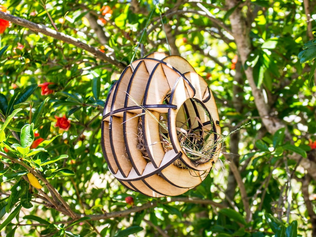 Laser Cut Layered Wooden Birdhouse