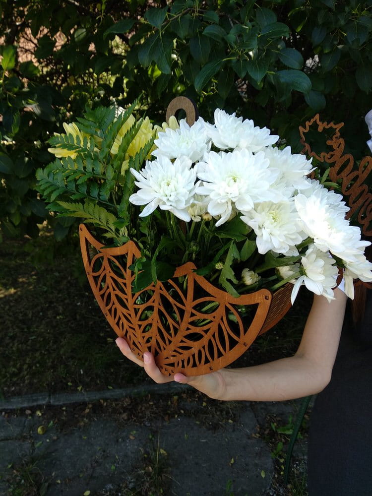 Laser Cut Decorative Umbrella Flower Basket