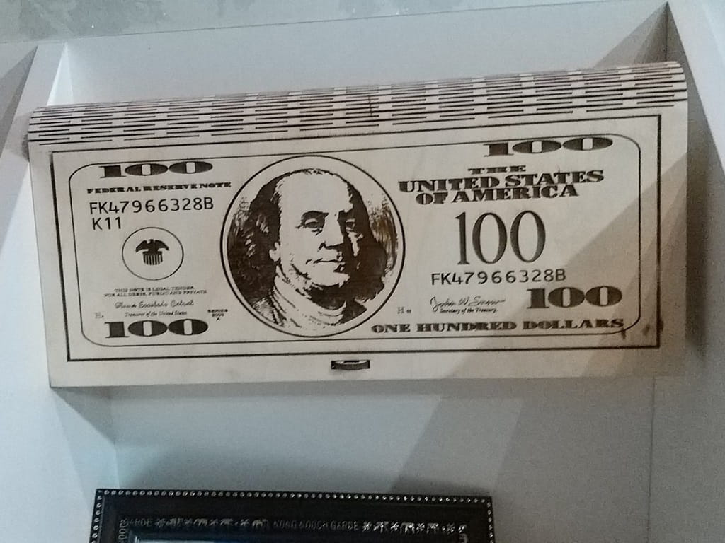 Laser Cut 100 Dollar Note Money Box