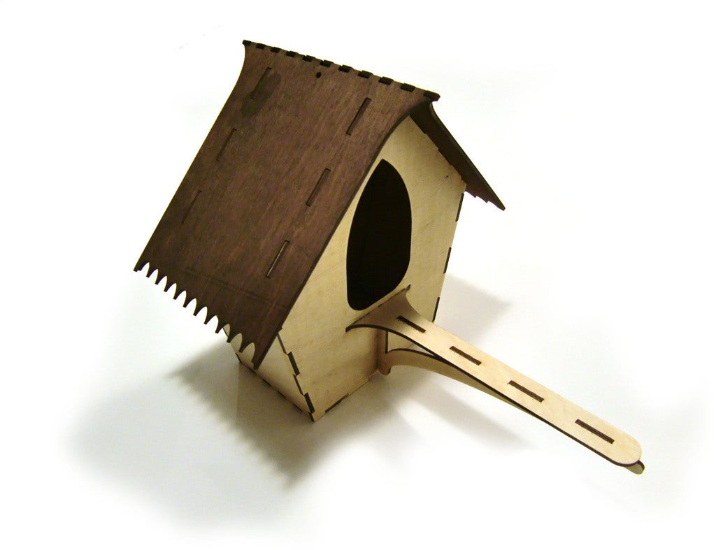 Laser Cut Bird Shelter Wooden Birdhouse