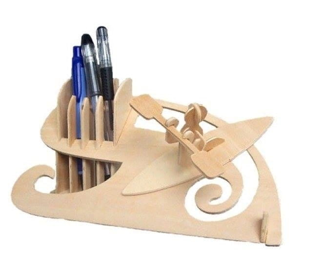 Laser Cut Boat Racing Pencil Holder Desk Organizer