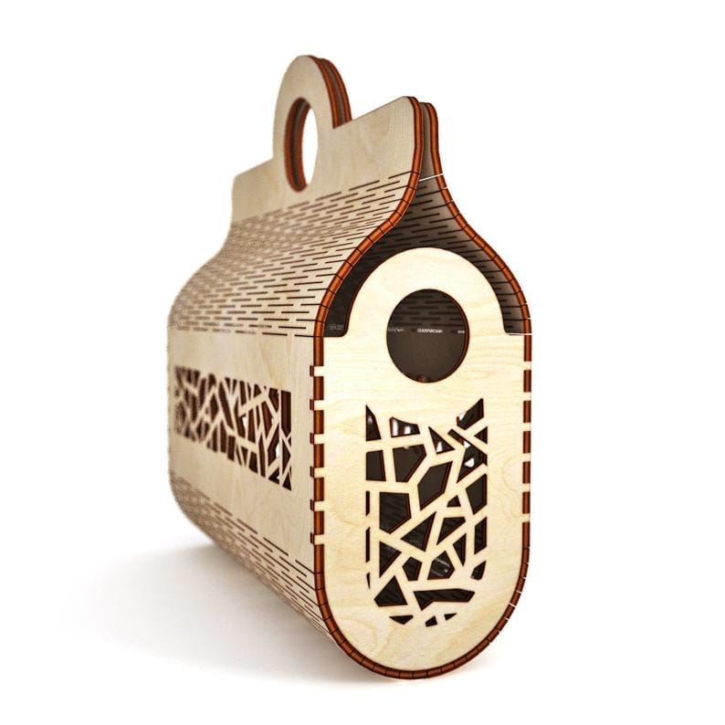 Laser Cut Living Hinge Circle Handle Clutch Bag