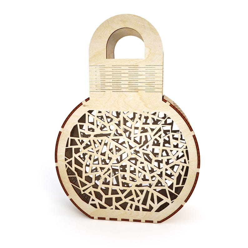 Laser Cut Living Hinge Round Top Handle Handbag