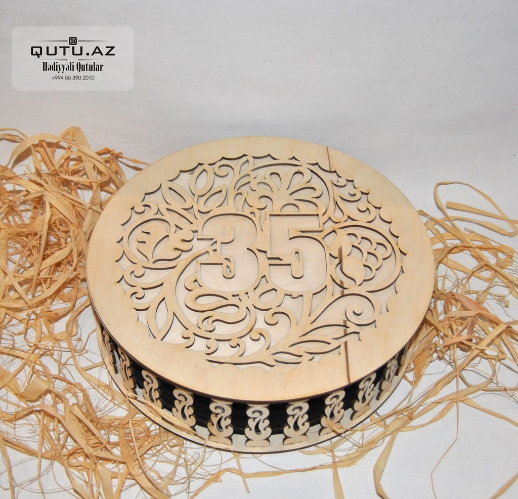 Laser Cut Round Wooden Jewelry Box Gift Box