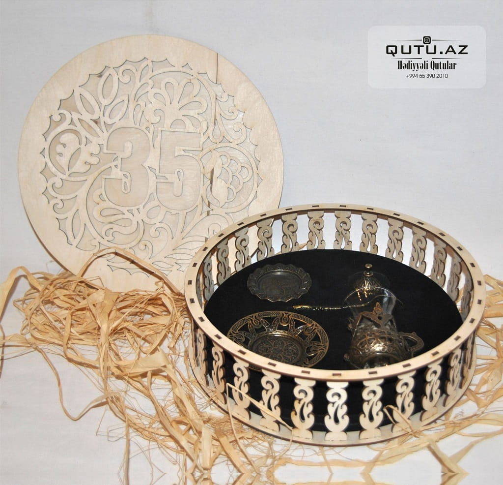 Laser Cut Round Wooden Jewelry Box Gift Box