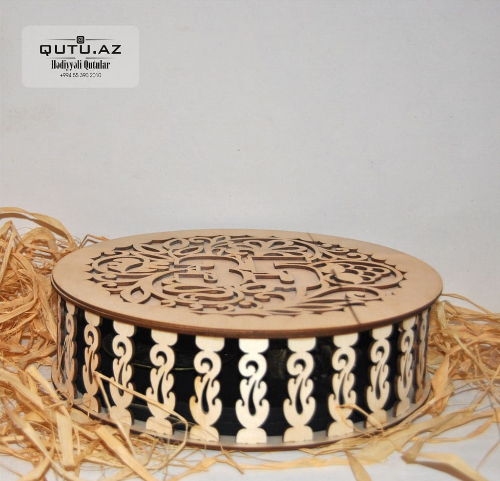 Laser Cut Round Wooden Jewelry Box Gift Box