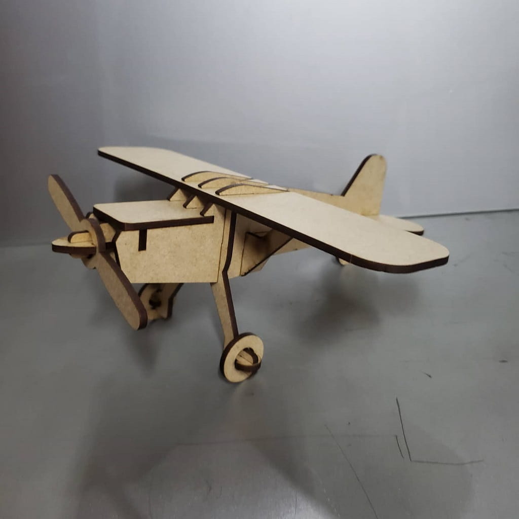Laser Cut Toy Airplane 3D Wood Puzzle