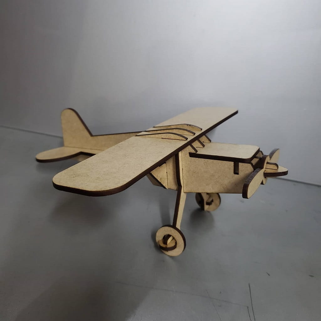 Laser Cut Toy Airplane 3D Wood Puzzle