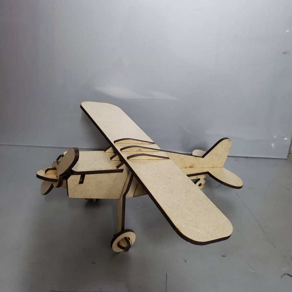 Laser Cut Toy Airplane 3D Wood Puzzle