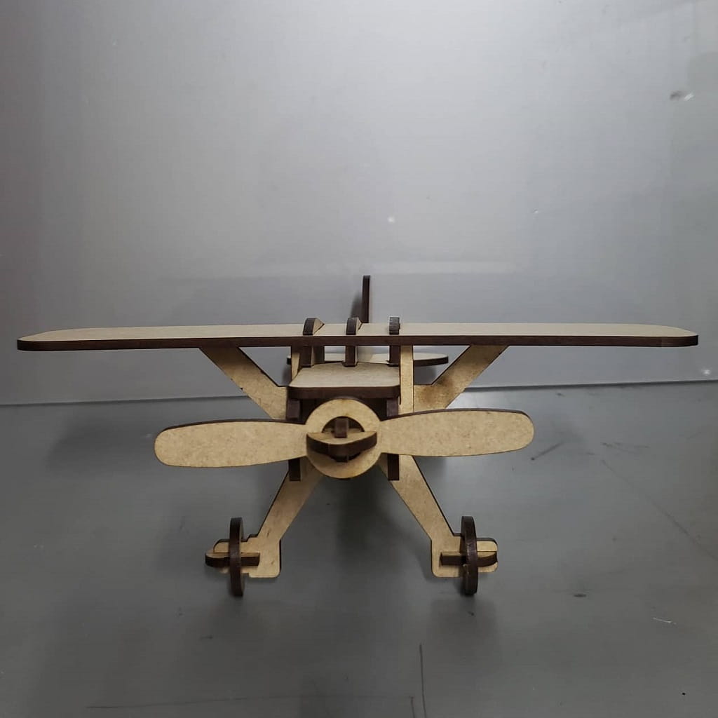 Laser Cut Toy Airplane 3D Wood Puzzle