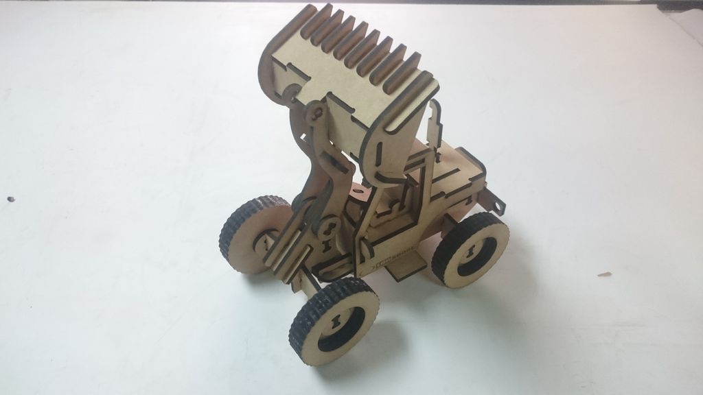 Laser Cut Bulldozer Wooden 3D Model Puzzle