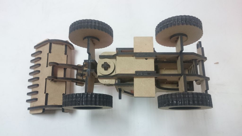 Laser Cut Bulldozer Wooden 3D Model Puzzle