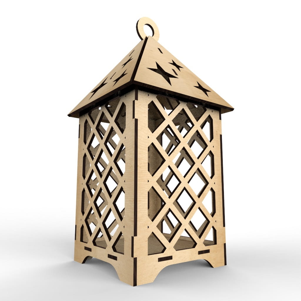 Laser Cut Wooden Tealight Lantern