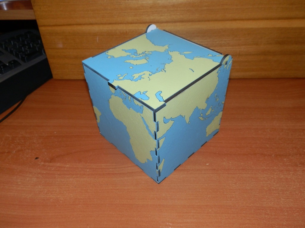 Laser Cut Wooden World Map Storage Box