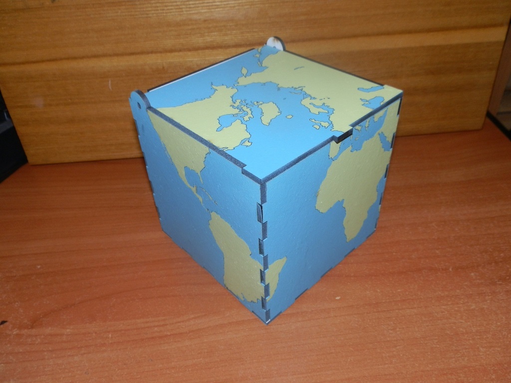 Laser Cut Wooden World Map Storage Box