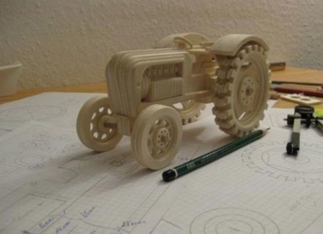 Laser Cut 3D Wooden Tractor Puzzle