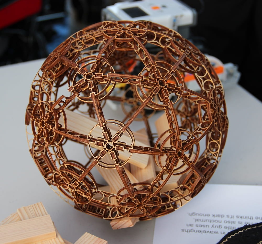 Laser Cut 3D Wooden Sphere Puzzle Ball