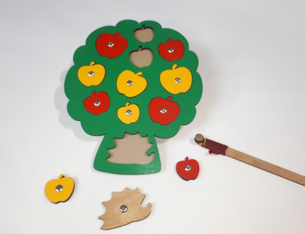 Laser Cut Apple Peg Puzzle Preschool