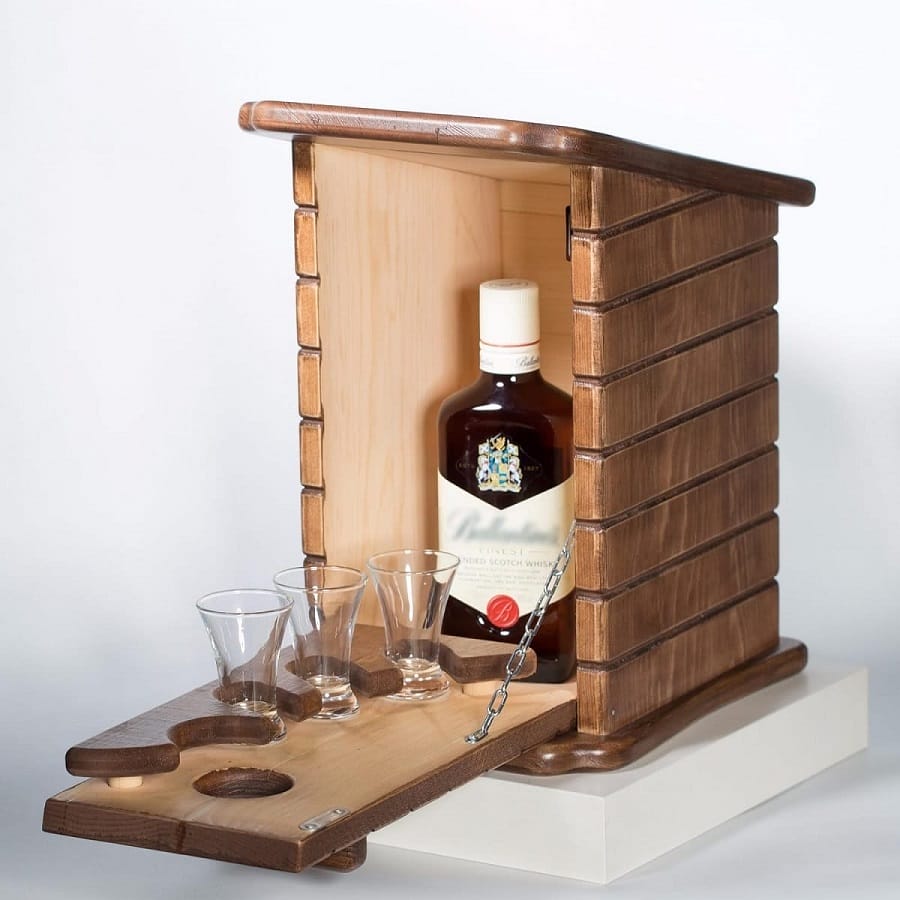 Laser Cut Birdhouse Shape Mini Bar Cabinet