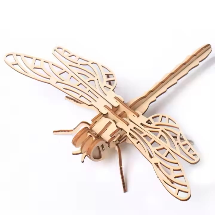 Laser Cut Dragonfly 3D Wood Model