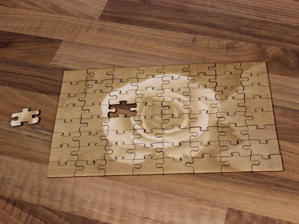 Laser Cut Engraved Jigsaw Puzzle Board