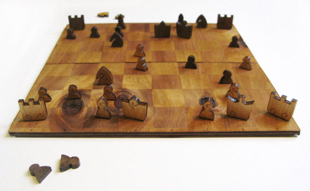 Laser Cut Chess Board and Pieces