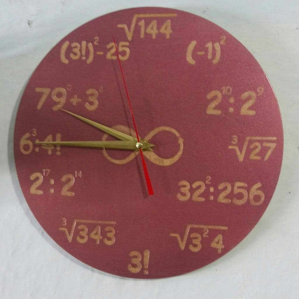 Laser Cut Math Equation Wall Clock